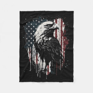 American Flag Eagle 4th Of July Independence Day P Fleece Blanket