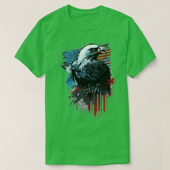 American Flag Eagle Abstract Design 1 T-Shirt (Design Front)