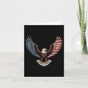 American Flag Eagle Bird 4th Of July Patriotic Mem Card