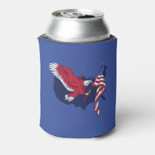 American Flag Eagle Can Cooler
