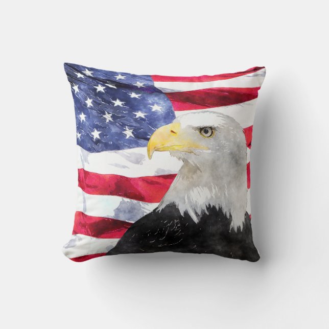 AMERICAN FLAG & EAGLE CUSHION (Front)
