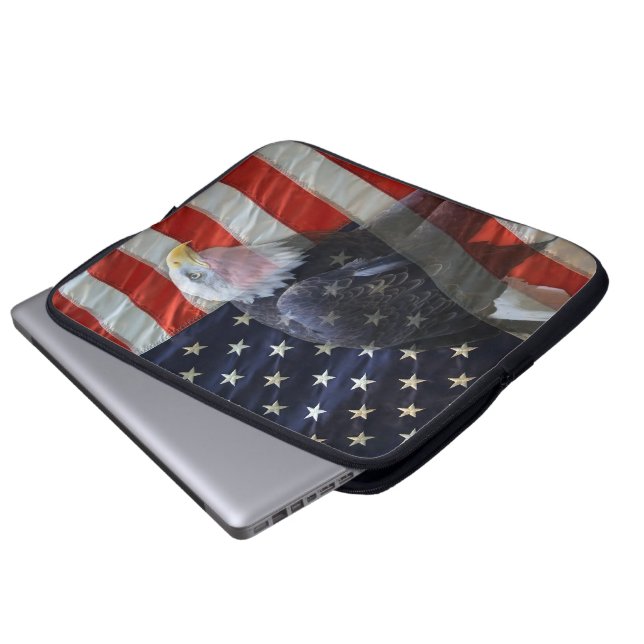 American Flag Eagle Laptop Sleeve (Front Bottom)