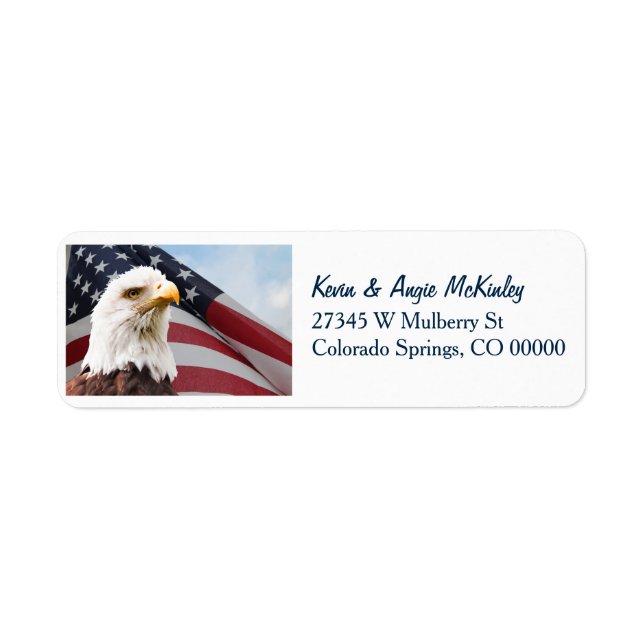 American Flag Eagle Return Address Label (Front)