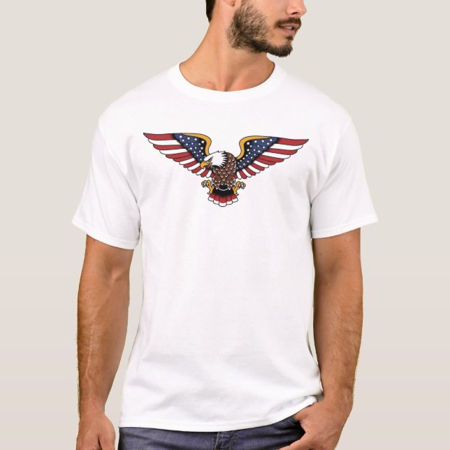 American Flag Eagle T-Shirt | Patriotic USA Bald   (Front)