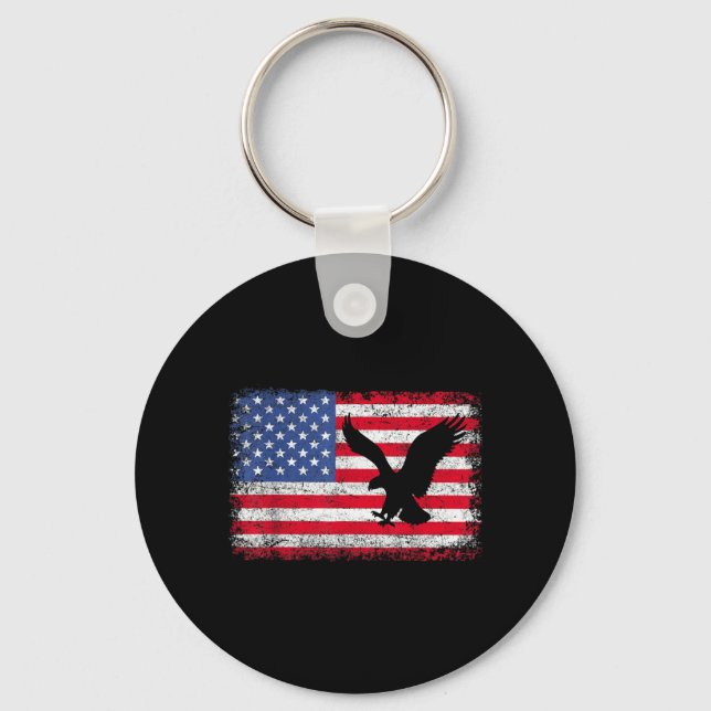 American Flag Eagle USA Key Ring (Front)