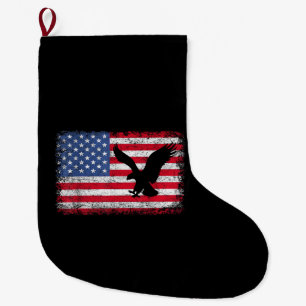 American Flag Eagle USA Large Christmas Stocking
