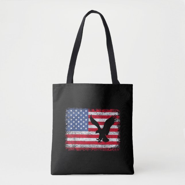 American Flag Eagle USA Tote Bag (Front)