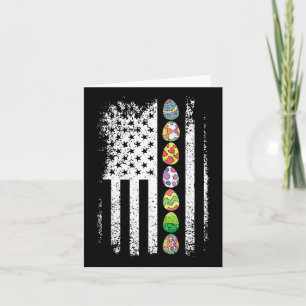 American Flag Easter Egg Hunting Cool Patriotic Sp Card