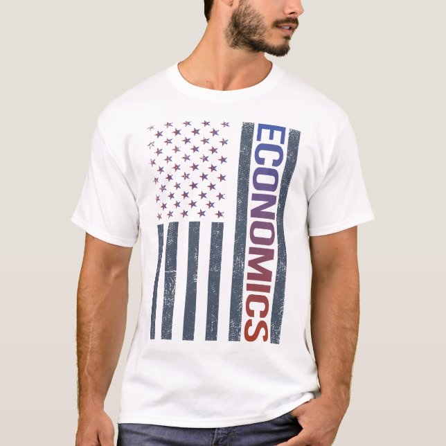 American Flag Economics Economy Economist T-Shirt (Front)