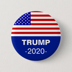 American flag & editable Trump 2020 6 Cm Round Badge