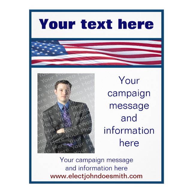 American Flag Election Campaign Flyer Template (Front)