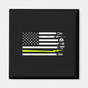American Flag Electrician Tools For Electrician Magnet