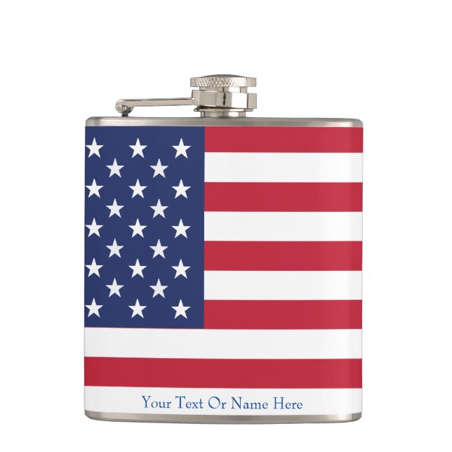 American Flag Elegance: Honouring the USA Nation Hip Flask (Front)
