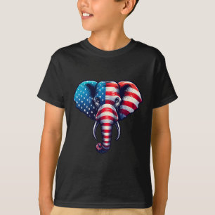 American Flag Elephant 4th Of July Patriotic Eleph T-Shirt