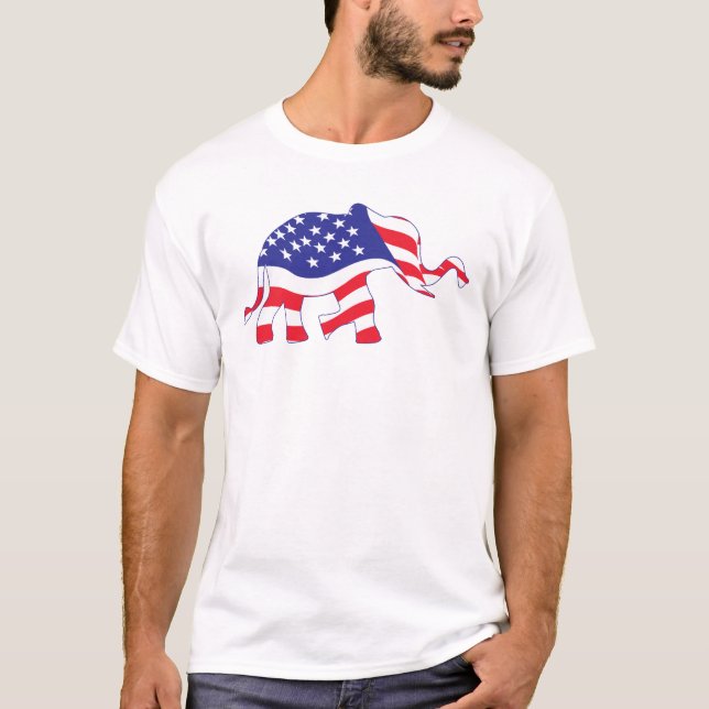American Flag Elephant T-Shirt (Front)
