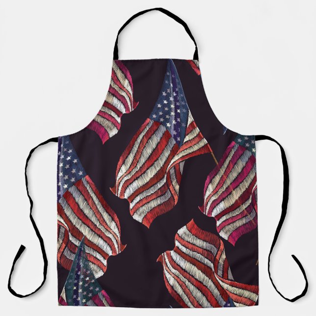 American flag embroidery: patriotic pattern. apron (Front)