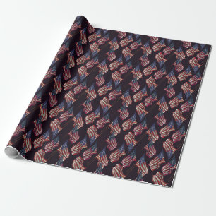 American flag embroidery: patriotic pattern. wrapping paper