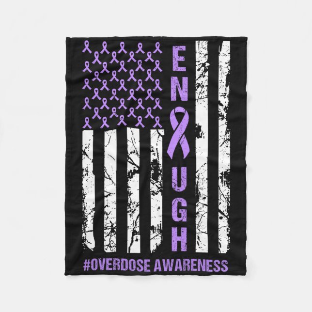 American Flag Enough Endoverdose International Awa Fleece Blanket (Front)