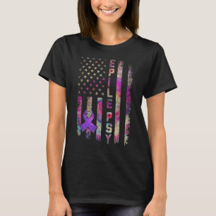 American Flag Epilepsy Awareness Support Tie Dye T-Shirt