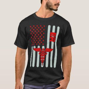 American Flag ER Nurse Emergency Nursing Assistant T-Shirt