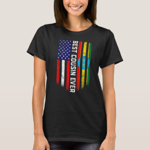American Flag & Ethiopia Flag Best Cousin Ever Fam T-Shirt