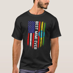 American Flag & Ethiopia Flag Best Mimi Ever Famil T-Shirt