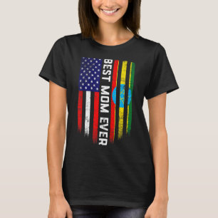 American Flag & Ethiopia Flag Best Mum Ever Family T-Shirt