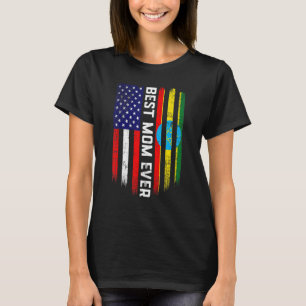 American Flag & Ethiopia Flag Best Mum Ever Family T-Shirt
