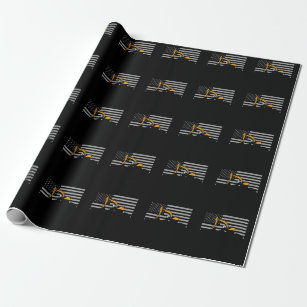 Yellow Excavator Gift Wrap, Building Construction Wrapping Paper