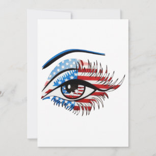 American flag eye,Patriotic Sublimation Clipart Thank You Card