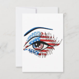 American flag eye,Patriotic Sublimation Clipart Thank You Card