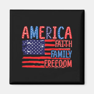 American Flag Faith Family Freedom 4th Of July Ind Magnet