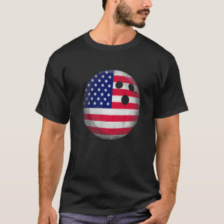 American Flag Family Bowling  Patriotic 4th Of Jul T-Shirt