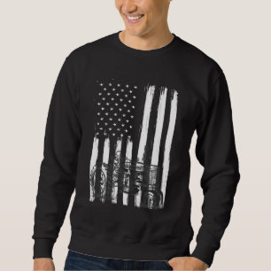 American Flag Farm Tractor Patriotic US Farming Sweatshirt