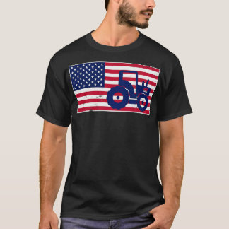 American Flag Farmer Farm Farming USA Patriotic T-Shirt