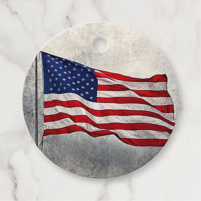 American Flag Favour/Gift Tags (Front)
