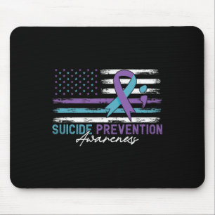 American Flag Fight Suicide Prevention Awareness R Mouse Pad