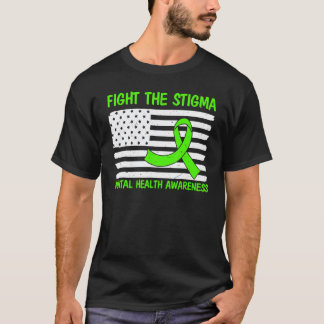 American Flag Fight The Stigma Mental Health Aware T-Shirt