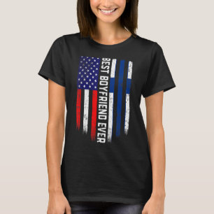 American Flag & Finland Flag Best Boyfriend Ever F T-Shirt