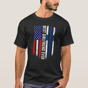 American Flag & Finland Flag Best Girlfriend Ever T-Shirt