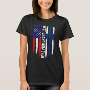 American Flag & Finland Flag Best Grandmom Ever Fa T-Shirt