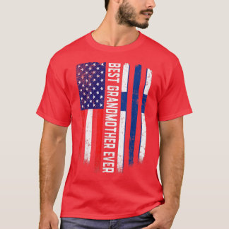 American Flag & Finland Flag Best Grandmother Ever T-Shirt
