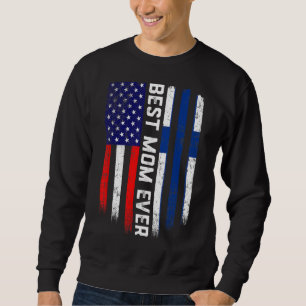 American Flag & Finland Flag Best Mum Ever Family Sweatshirt