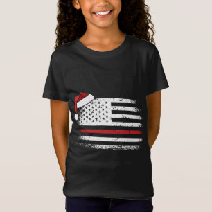American Flag Firefighter Christmas Pajama Cool Xm T-Shirt