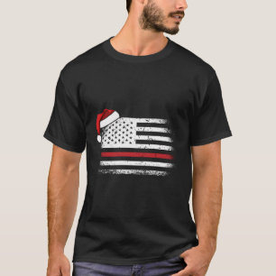 American Flag Firefighter Christmas Pajama Cool Xm T-Shirt