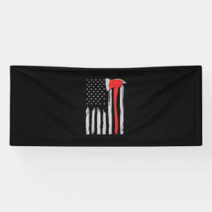 American Flag Firefighter Red Firefighter Banner