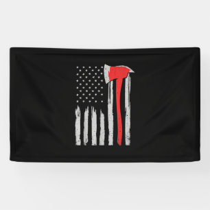American Flag Firefighter Red Firefighter Banner