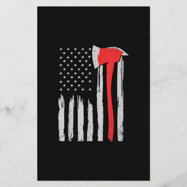 American Flag Firefighter Red Firefighter Flyer (Front)