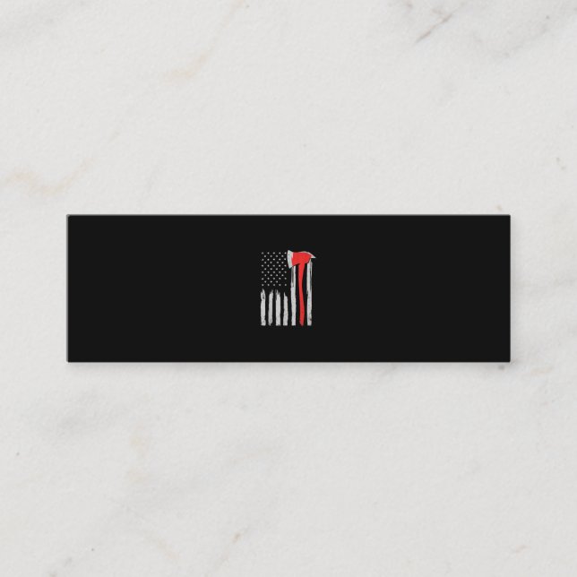 American Flag Firefighter Red Firefighter Mini Business Card (Front)