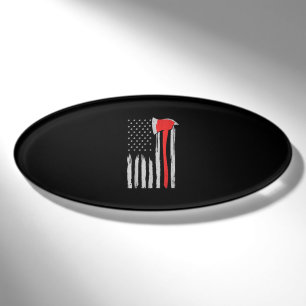American Flag Firefighter Red Firefighter Name Tag